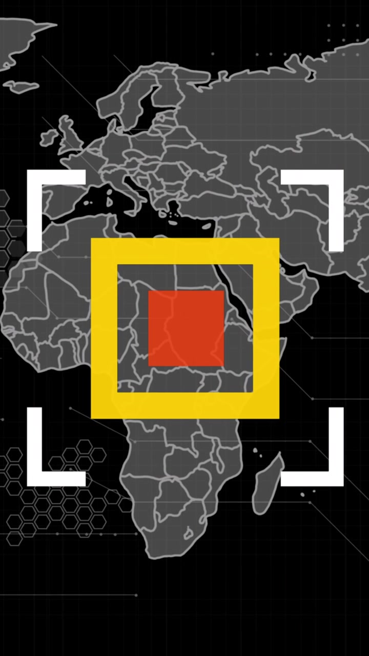 Animation of code over world map on black background
