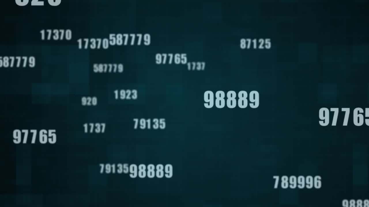 números múltiples cambiando contra cuadrados en fondo verde