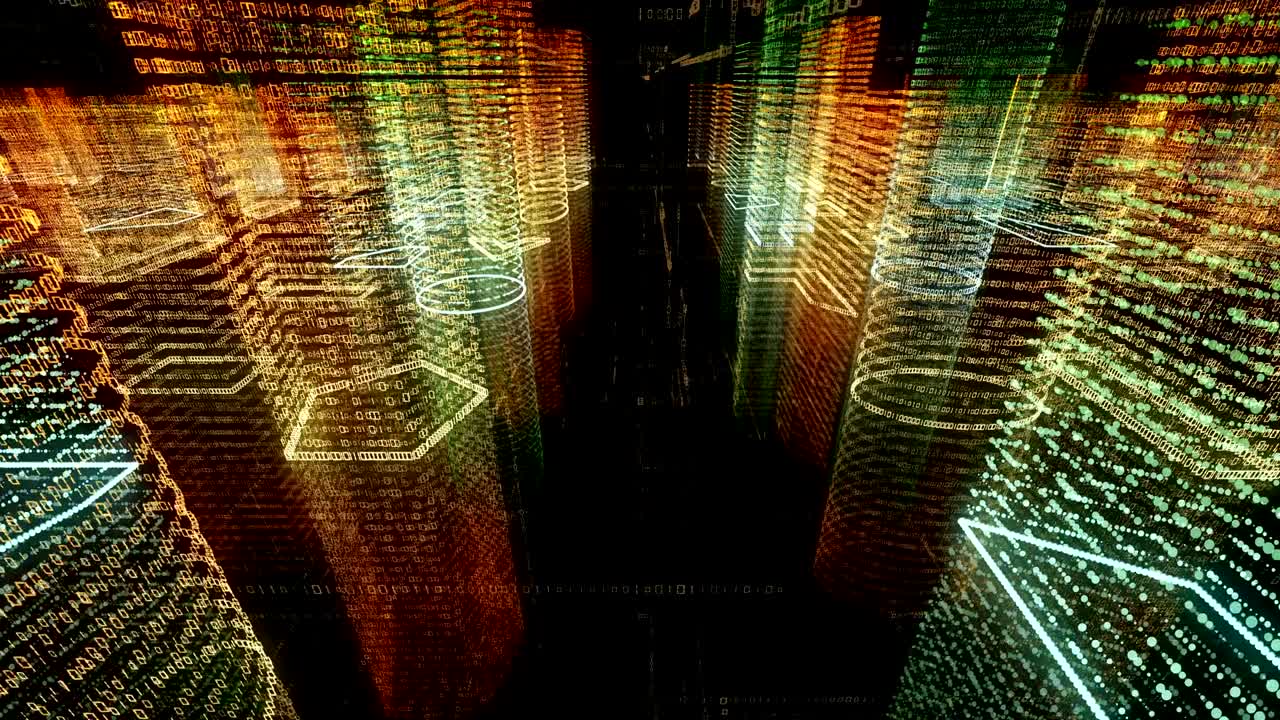 ciudad virtual abstracta dentro de un sistema informático. holograma 3d ciudad digital de grandes datos