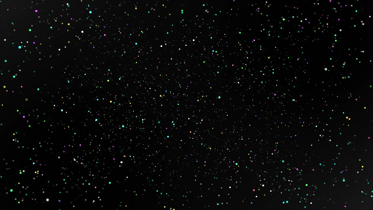 Dust in space glittering sparkling particles randomly spin in the air with bokeh holiday greeting