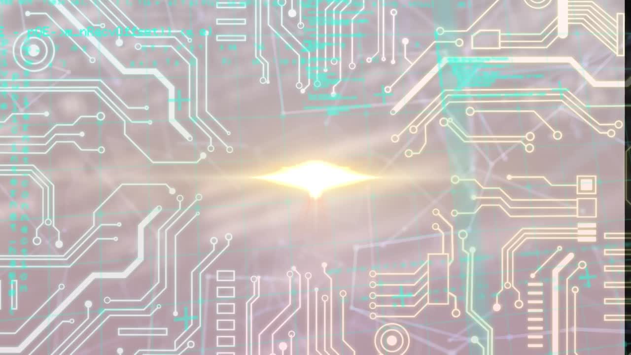 Futuristic animation merges coding with holographic tech visuals