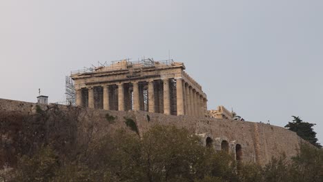 scaffolding around parthenon during restoration work