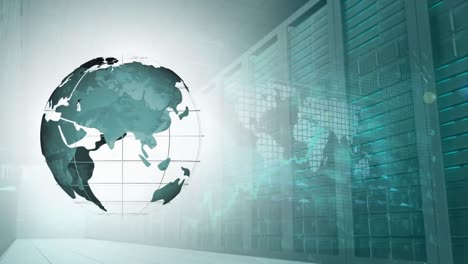 digital animation of a rotating globe