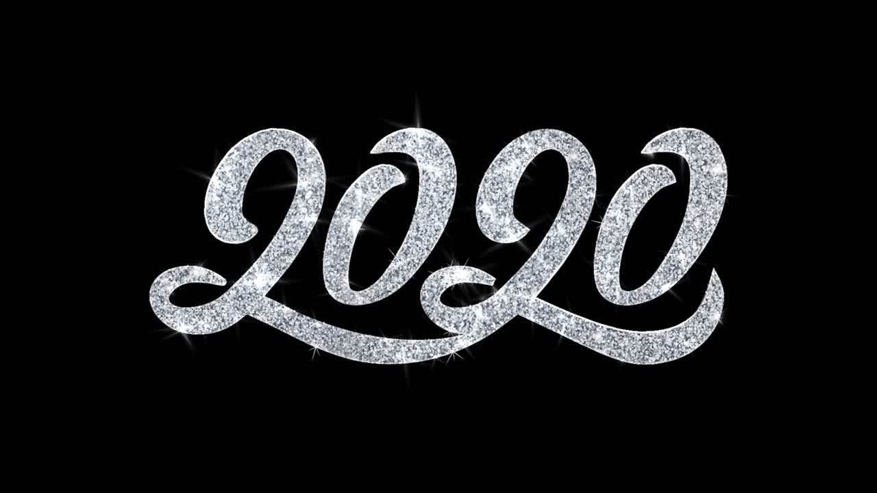 2020 Silver Glitter Typography Design