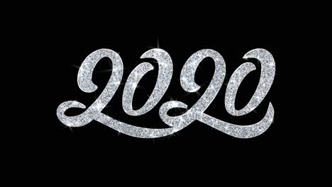 2020 silver glitter typography design