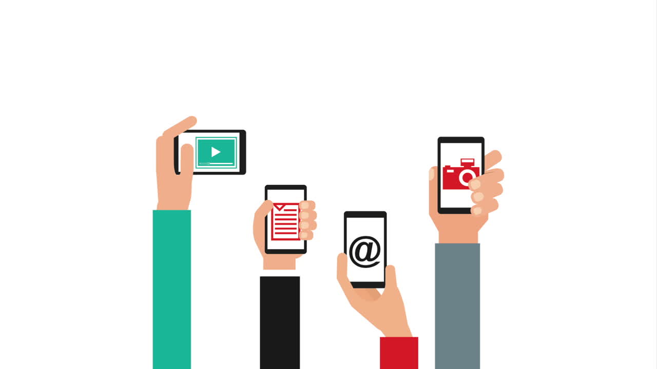People using smartphones for various tasks