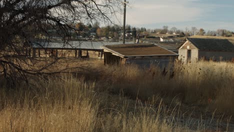 old broken farm buildings fall of 2021 near loveland colorado