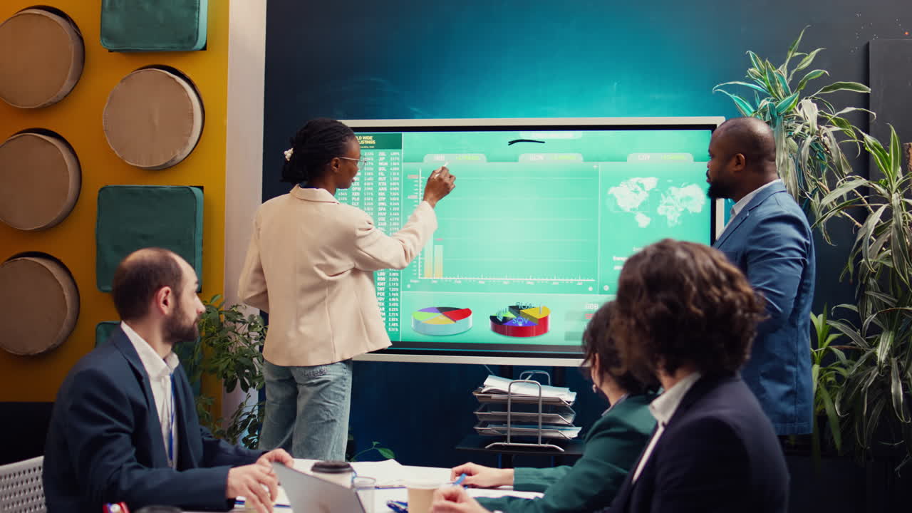 자금 조달 원천을 찾기 위해 브레인 스토밍 회의에 모인 작업 팀