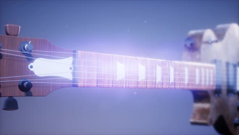 electric guitar on blue background