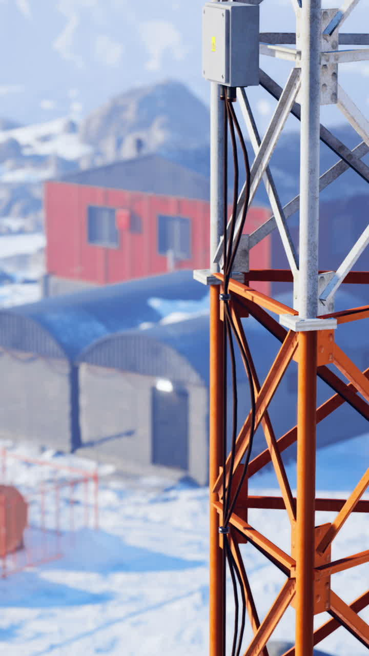 Exploring an arctic research station amidst snowy landscapes and structures
