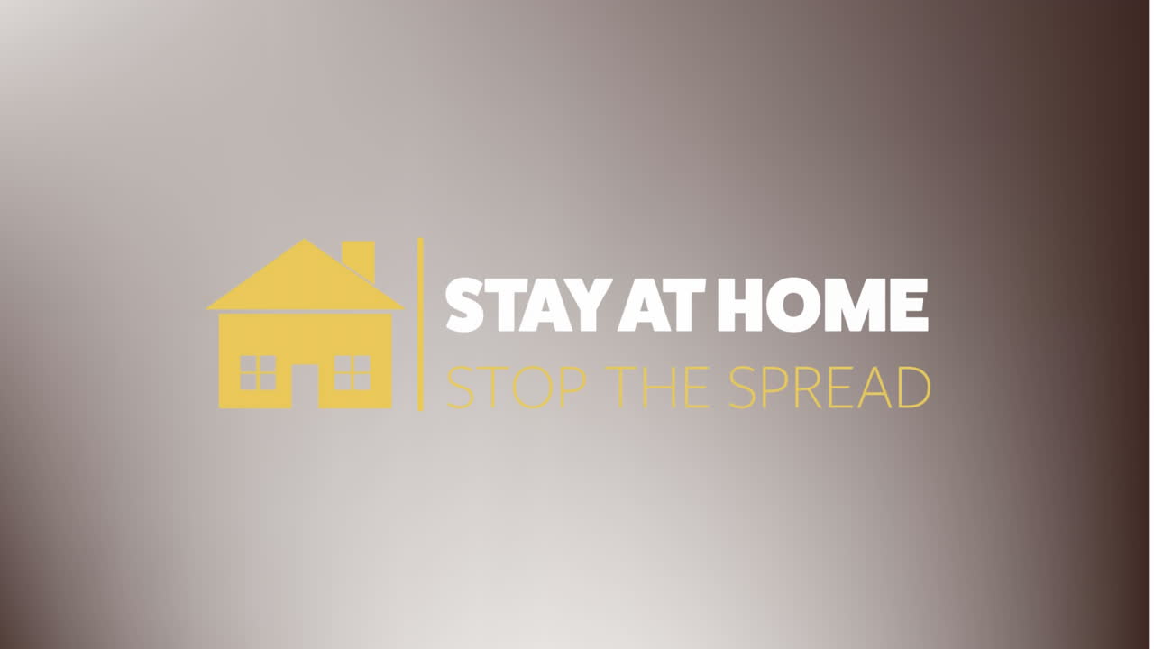 집에 머물러서 확산을 막으라는 단어의 애니메이션