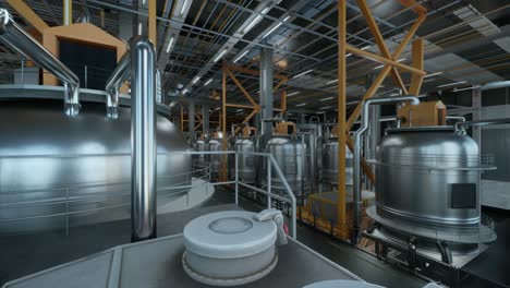 large factory premises with tans and pipe systems. facilities for dairy products enterprise