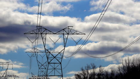 electrical towers stretch into the distance