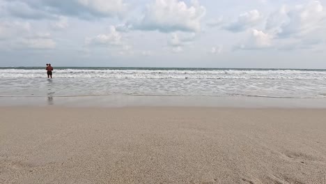 person enjoying the serene beach view