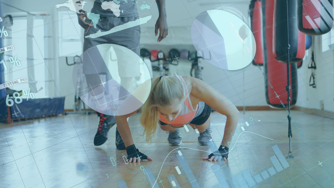 부시 업 운동을 하는 여성 권투 선수에 대한 통계 데이터 처리