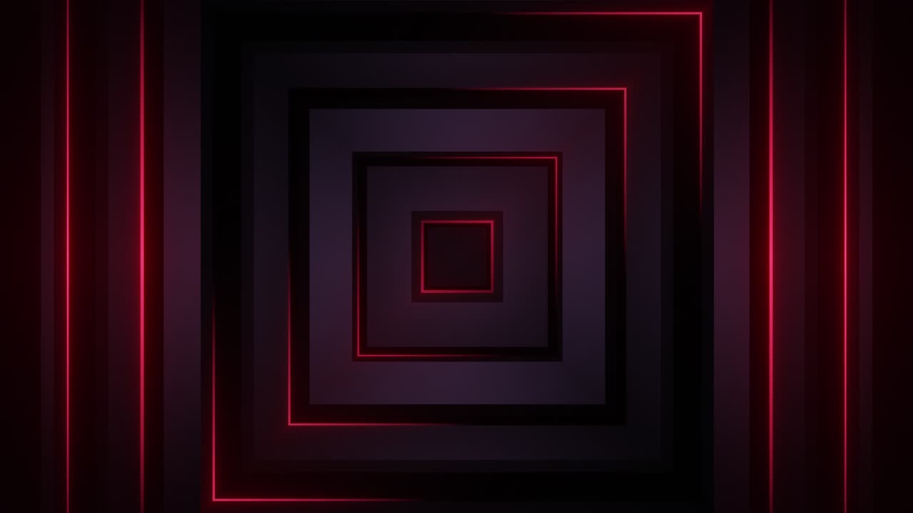 túnel cuadrado de neón abstracto