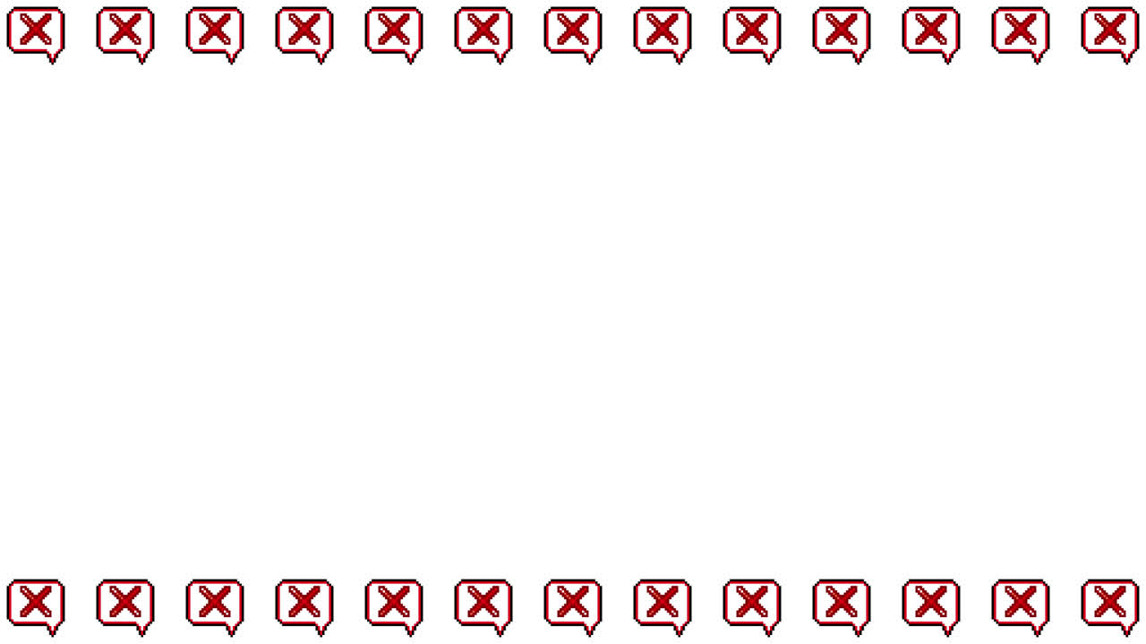 Pixel Art Speech bubble icon Cross mark Frame Animated Overlay 1080p Transparent 30 fps (4).mov