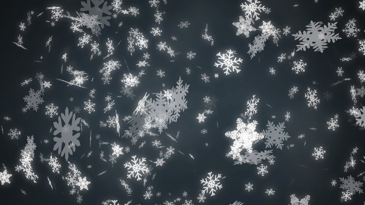 animación de la nieve cayendo sobre un fondo azul