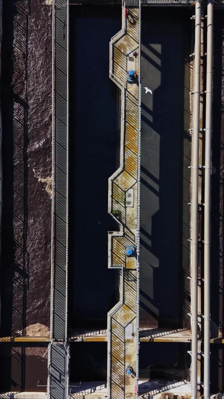 Water treatment facility operates in a busy urban area during daytime hours