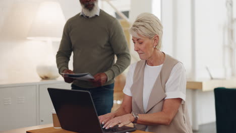 laptop, partnership and senior business people