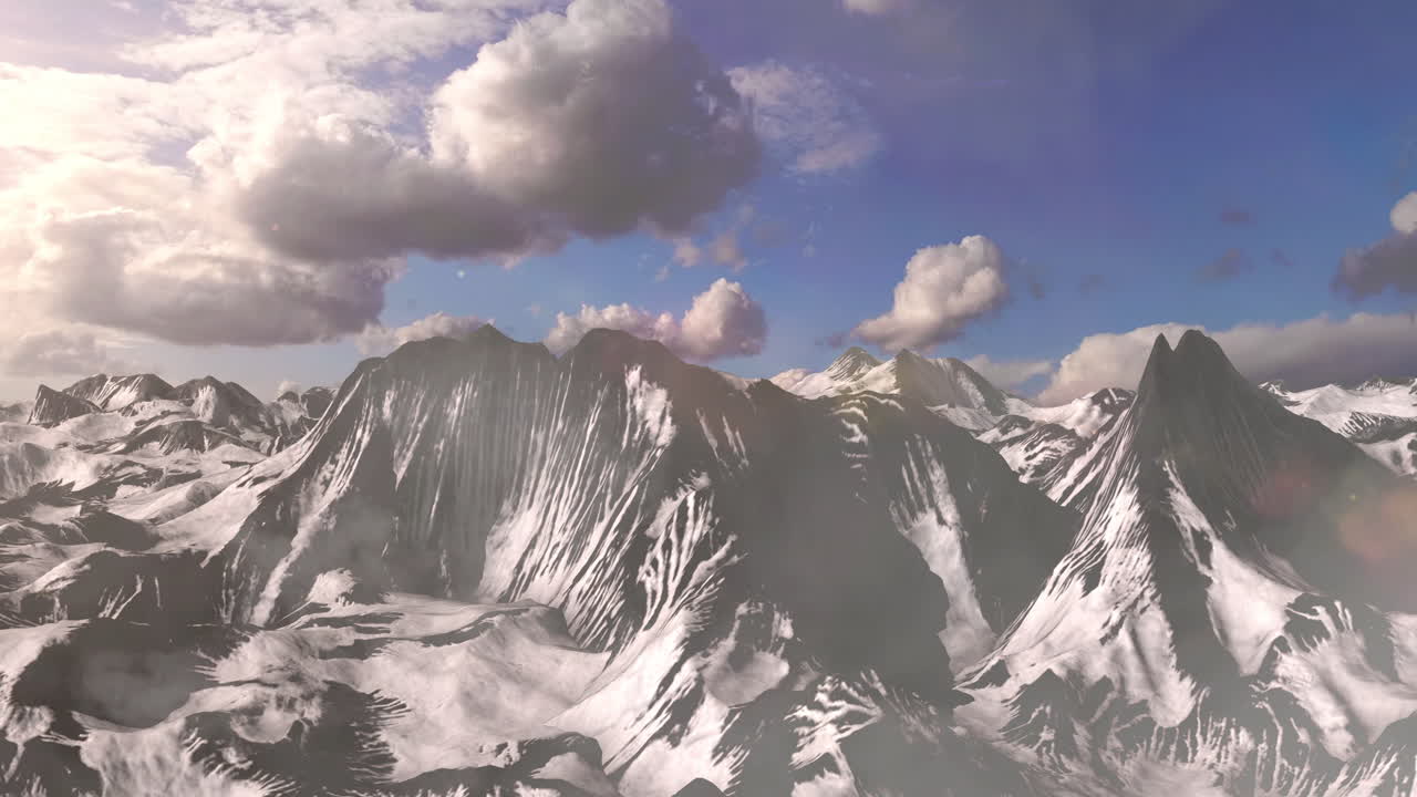 눈 인 산의 풍경