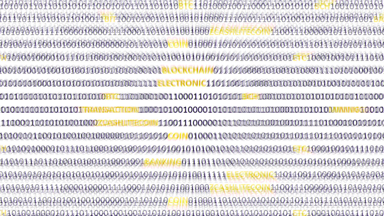 Cryptocurrency on a digital background. Background from a program code and cryptocurrencies