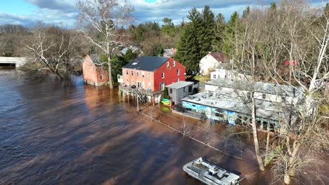 aerial shot of a severe flood