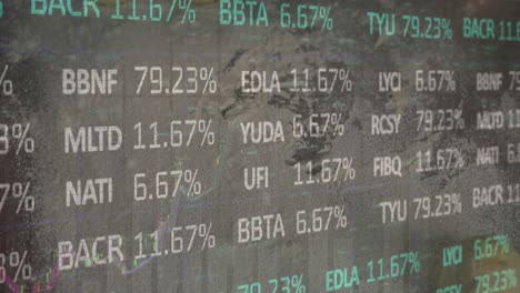 animation of trading board and graphs moving over abstract background