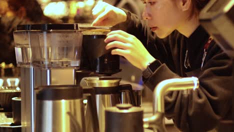 barista attending to coffee machine in melbourne