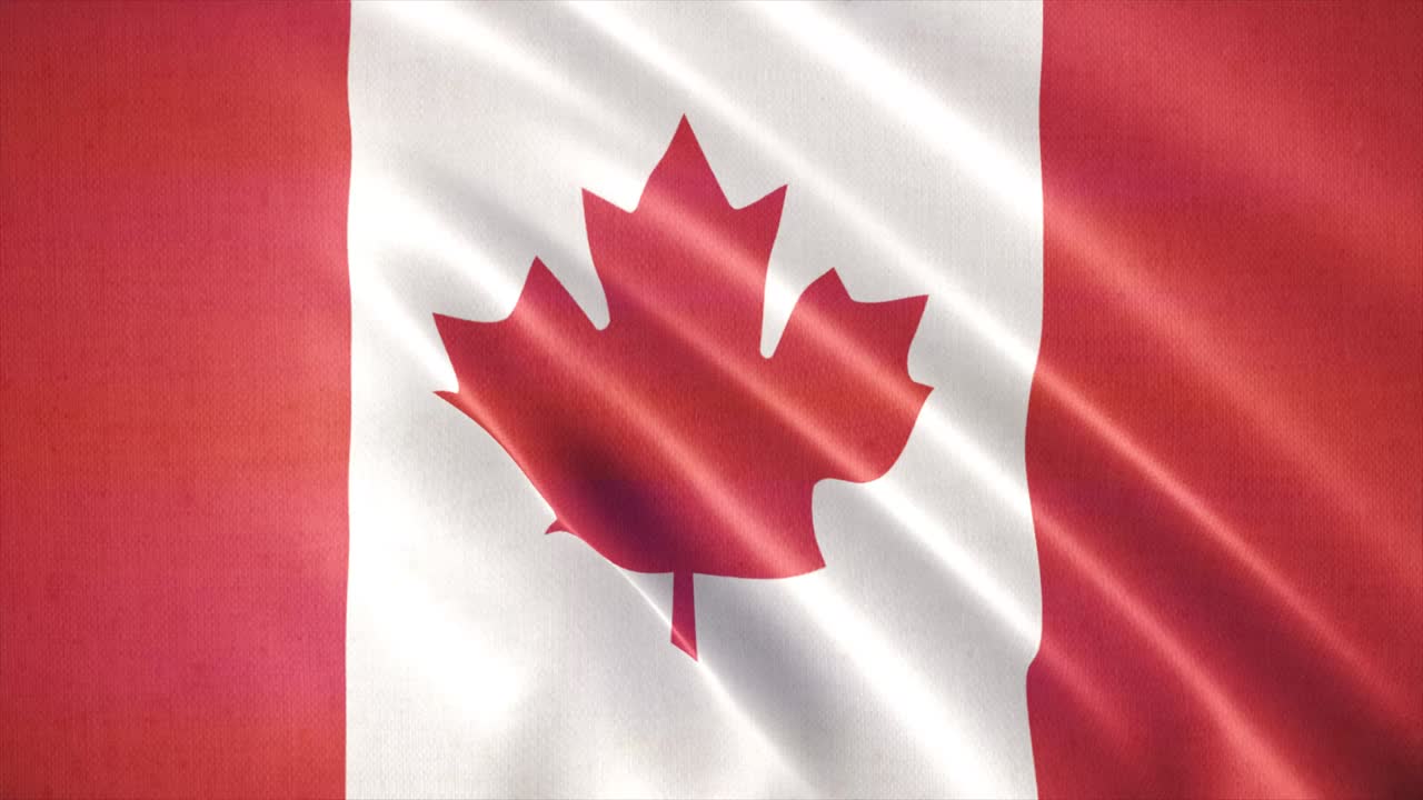 bandera realista ondeando de canada, animación de fondo de la bandera