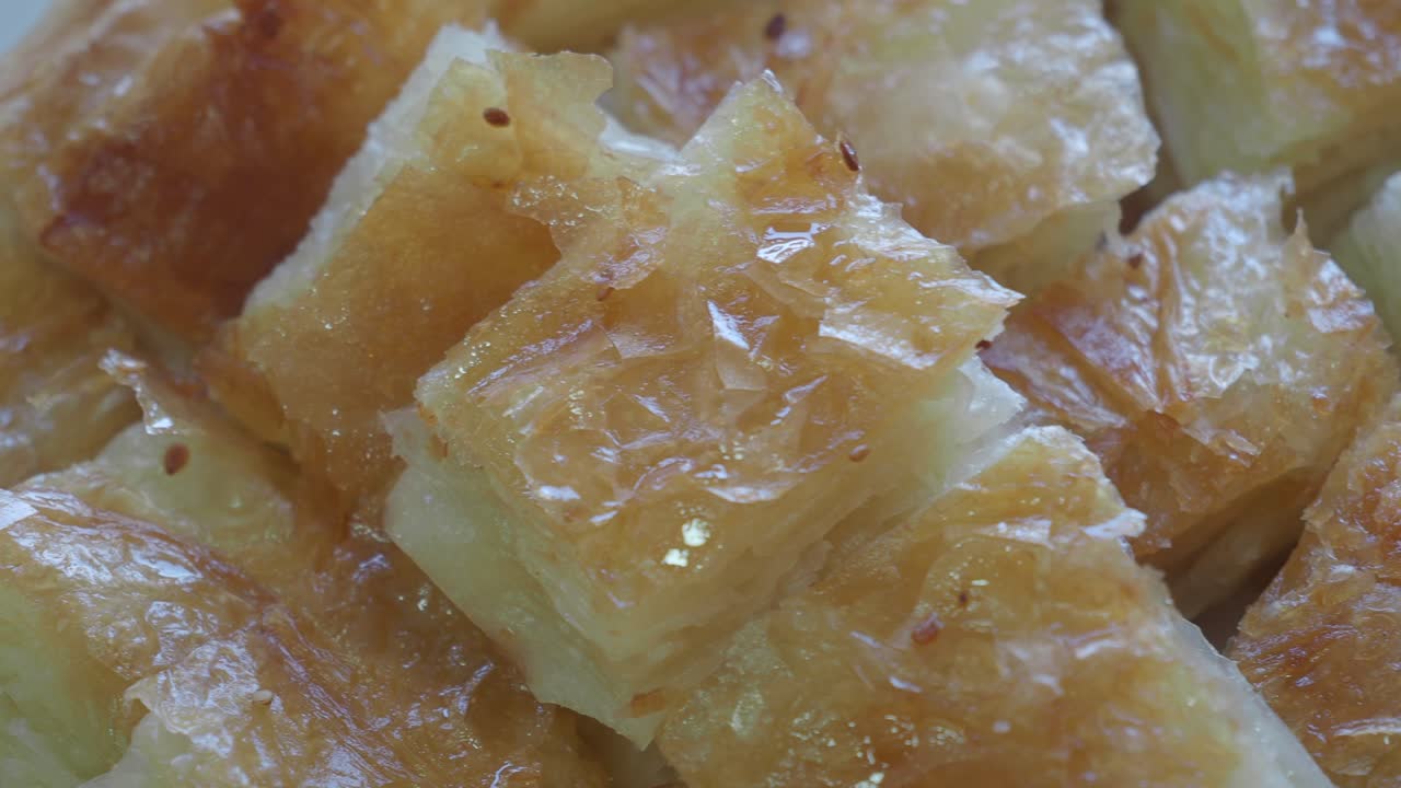 바클라바의 클로즈업