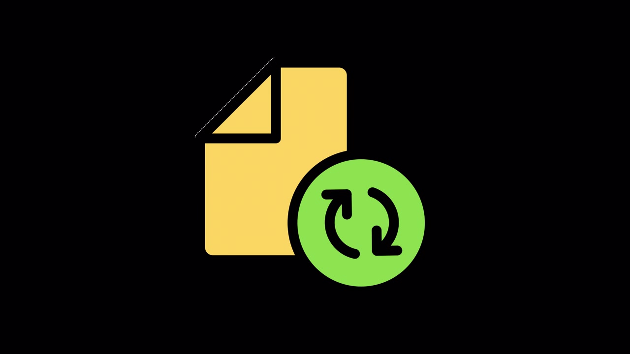 Animated Icon of a Document File Refreshing