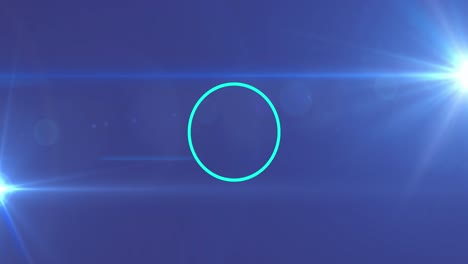 animation of light spots and blue and white circles on blue background