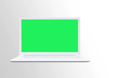 portátil realista con texto sencillo y pantalla verde.