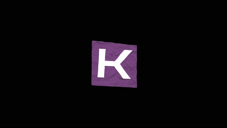 gekneusd papier letter k
