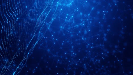 data flow futuristic plexus science polygonal network technology business presentation artificial