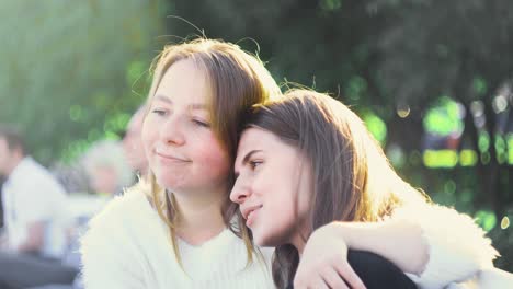 two women friends outdoors