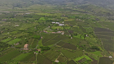 Bodega-Sicilia-Italia-Vista-Aérea-V2-De-Pájaro-Dron-Descendiendo-Hacia-Los-Viñedos-Tenuta-Delle-Terre-Nere,-Capturando-El-Pintoresco-Terruño-Del-Cultivo-De-La-Vid---Filmado-Con-Mavic-3-Cine---Junio-De-2023