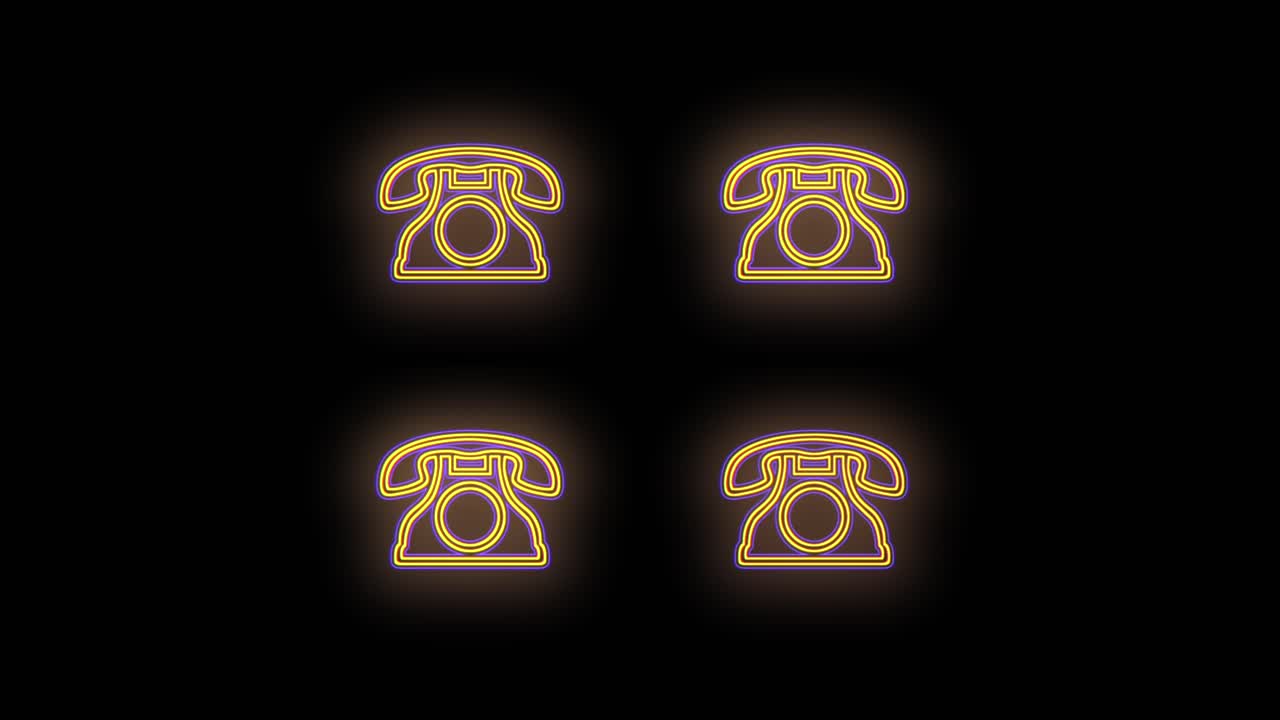 행 4에서 펄스 네온 노란색 빈티지 전화 패턴