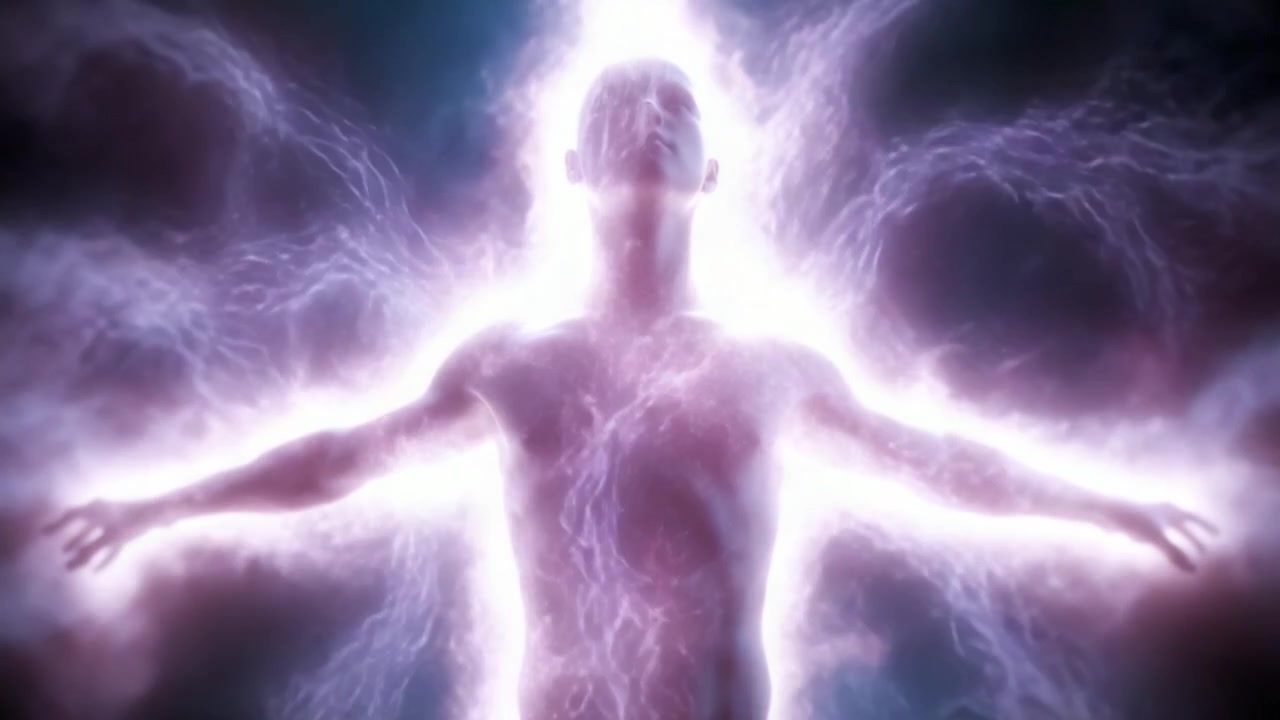 Una Figura Radiosa Immersa in Energia Eterea, che Incarna l'Essenza della Creazione e del Potere, Circondata da un'Aura Luminosa che Sembra Pulsare di Vita e Vitalità