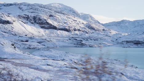 The-first-snow-covers-the-banks-of-the-small-lake