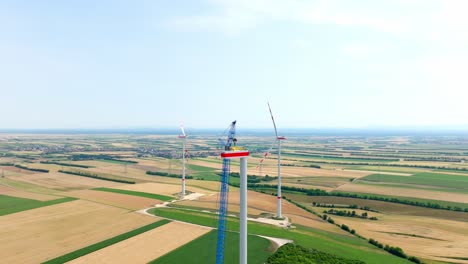 tower crane installing nacelle with gear box and generator
