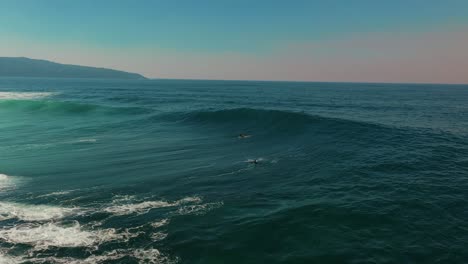 surfing on big wave aerial view australia