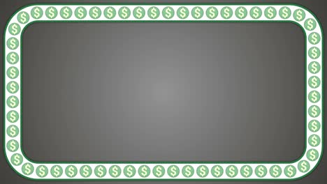 dinero estadounidense fondo gris rectángulo marco de dólar