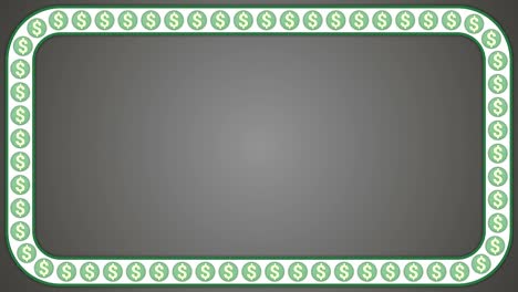 dollar american money grey background rectangle frame