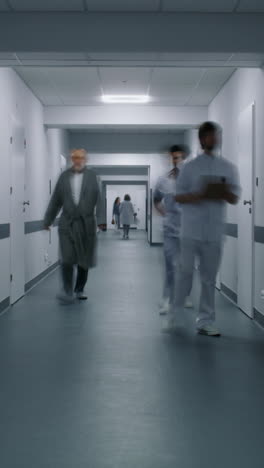 hospital corridor with people