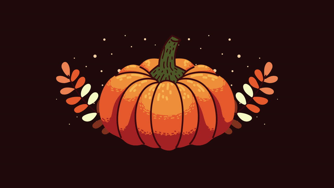 animación de la temporada de otoño de las verduras de calabaza