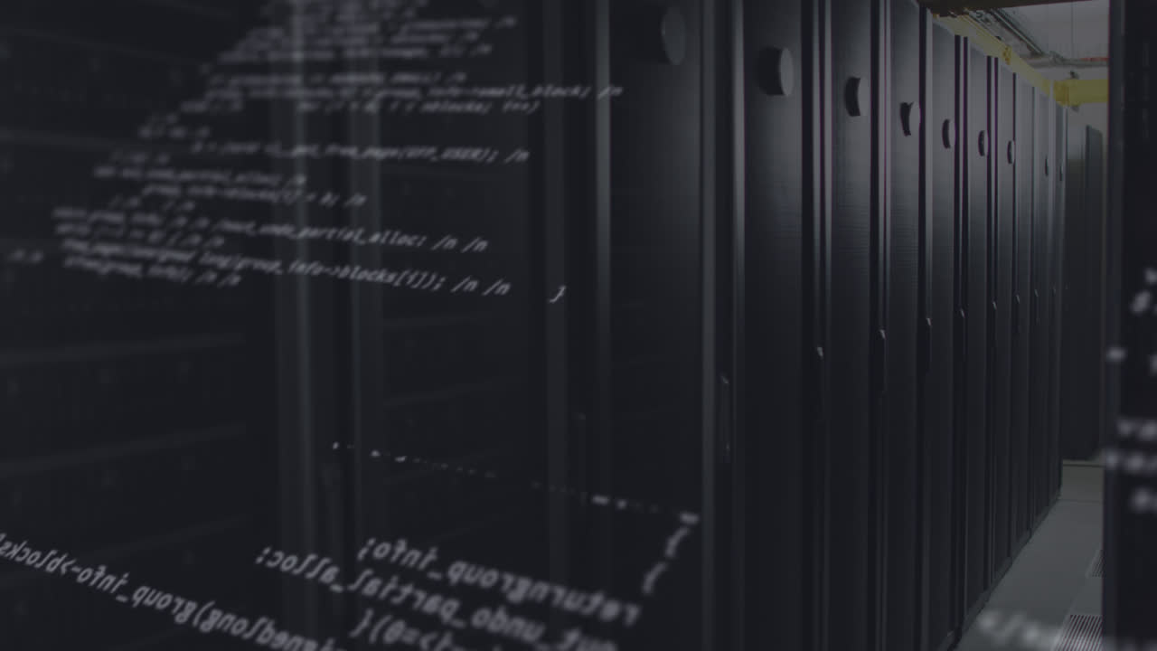Animation of data processing over server room