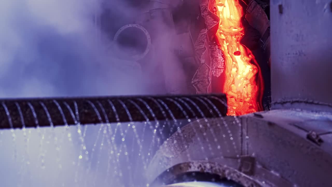 녹은 금속을 고 냉각하는 과정