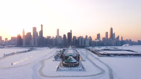 2019 polar vortex - navy pier, chicago, illinois